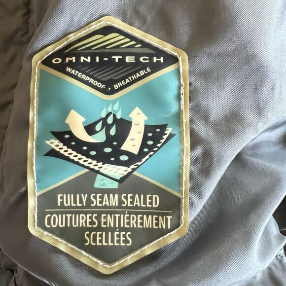 Columbia Full Zip Windbreaker Rain Jacket Men's Medium Black Gray Lined Outdoor - Picture 8 of 11